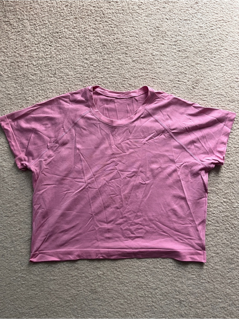 Lululemon Swiftly Cropped Tee- Pink Frosting 12